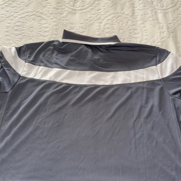 Adidas Men's Charcoal and White Polo Shirt - Picture 10 of 14